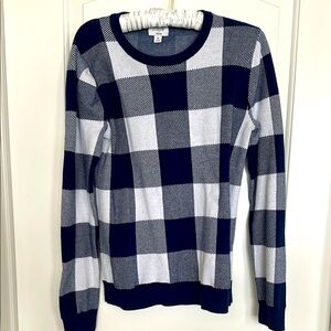 Plaid Women's Sweater - Black and White